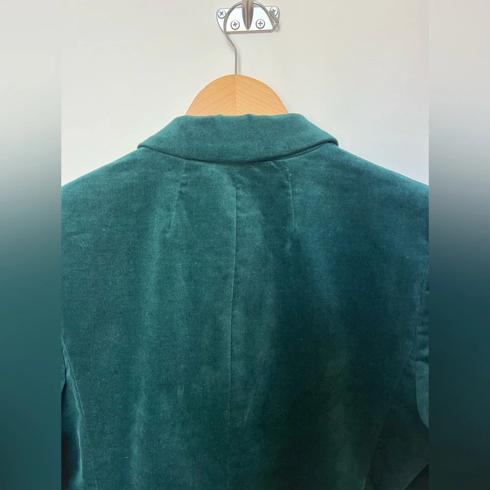 NWOT‎ J. Crew Velveteen one-button blazer Size 6 Old Forest - Picture 8 of 16